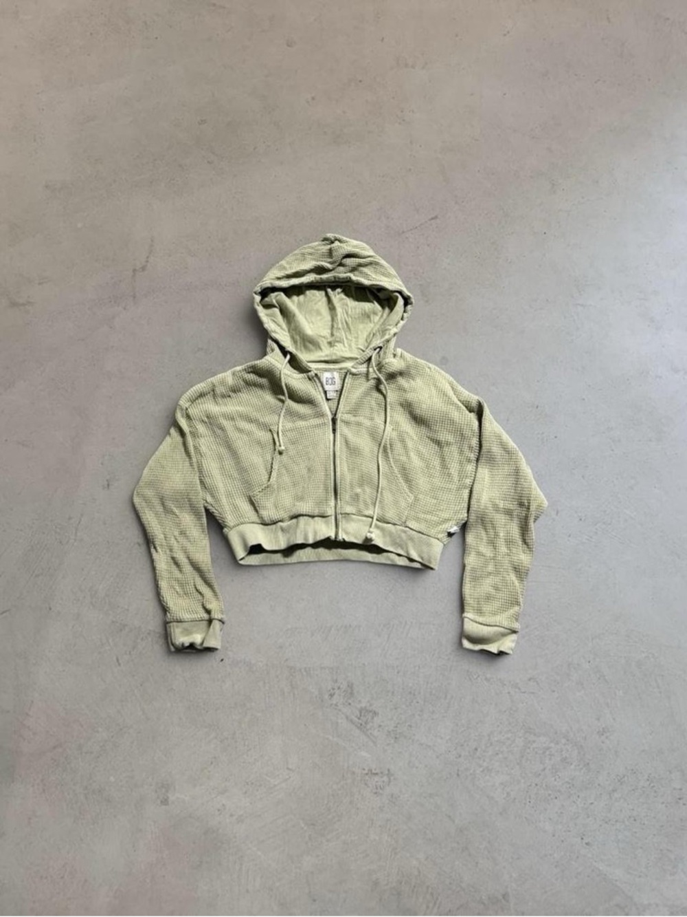 Urban Outfitters BDG Leah Waffle Knit Zip Up Hoodie Sweatshirt